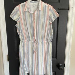 JCrew mercantile gauze striped dress